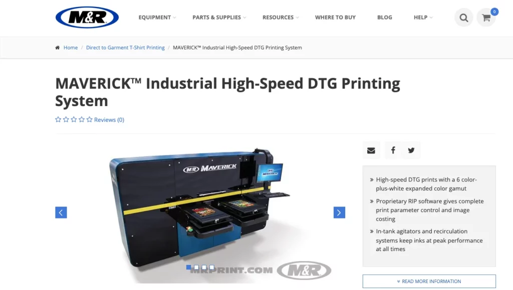 maverick industrial high-speed dtg printing system homepage