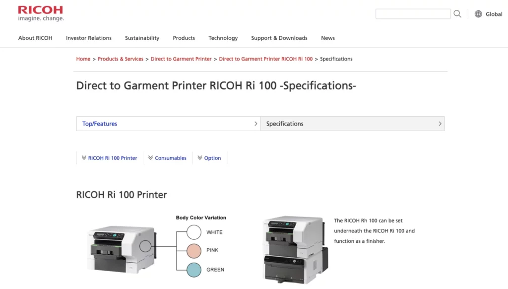 ricoh ri 100 homepage