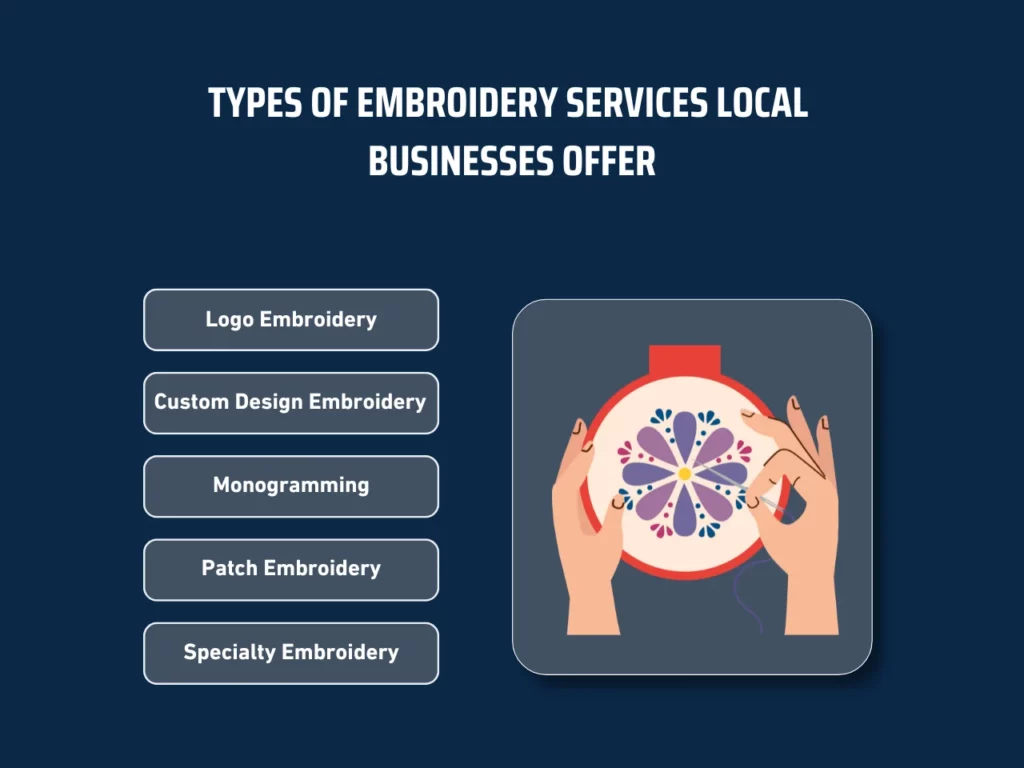 types of embroidery services local business offer homepage